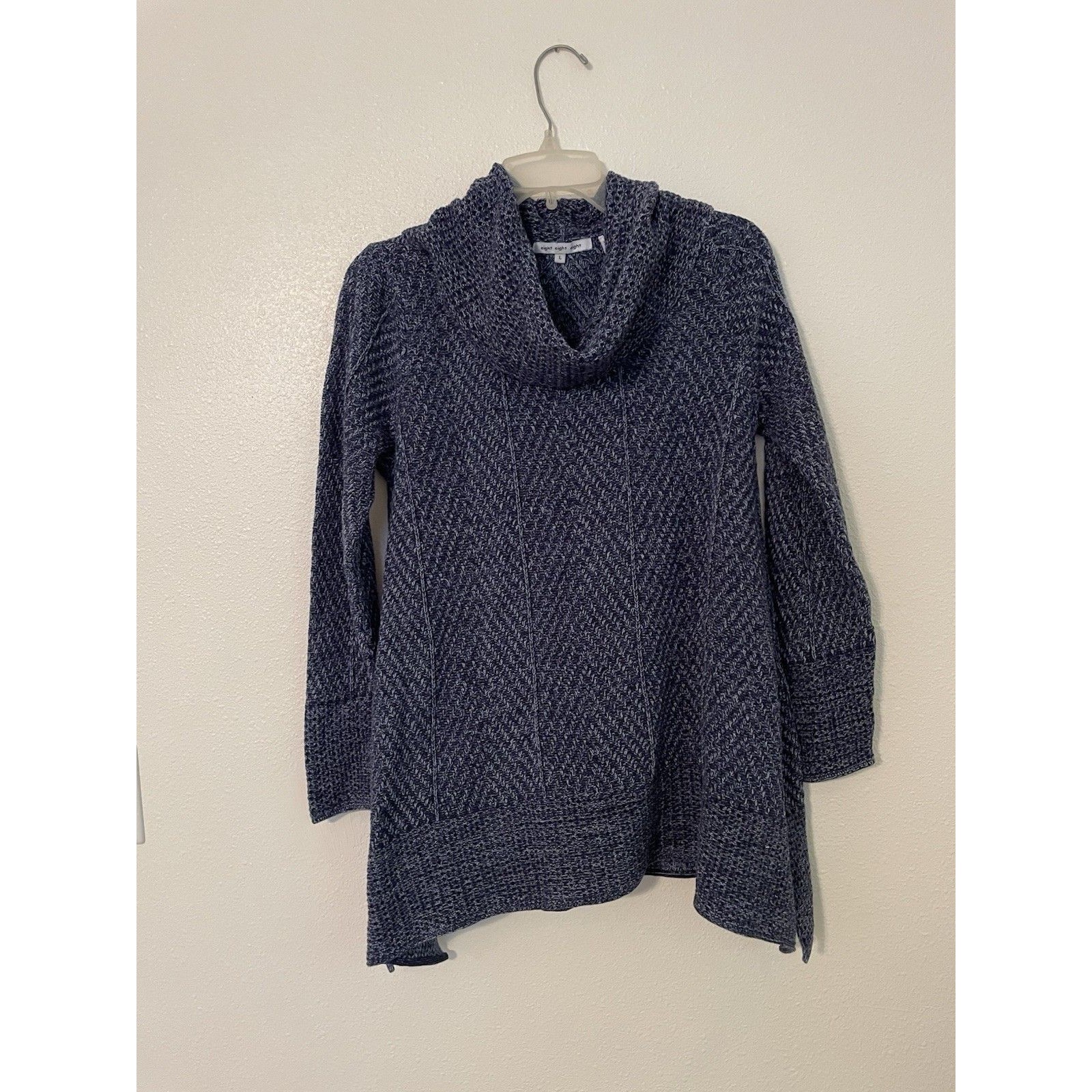 Eight Eight Eight Women's Tunic Sweater Plus Size Large Blue Multi Long Sleeve